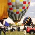Albuquerque Balloon Fiesta Special Shapes pilot hitting their burner