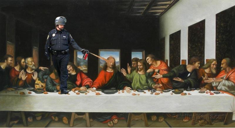 pepper spraying cop the Last Supper