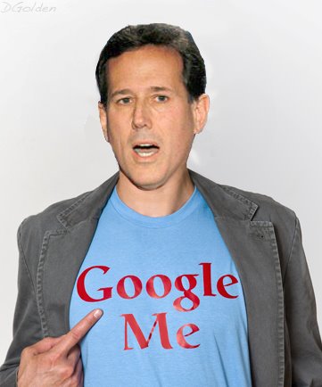 Hump Day photo Santorum with tshirt saying Google Me