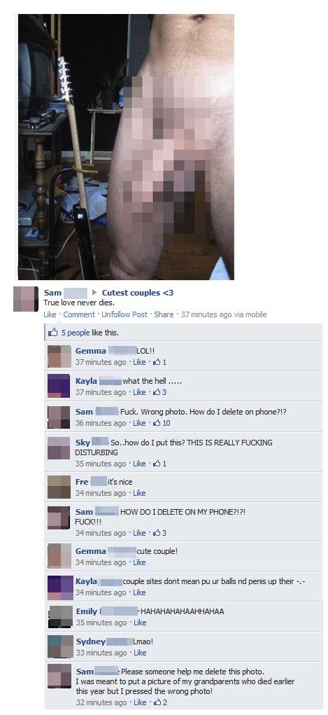 Funny Facebook Post uploaded wrong picture-is nude