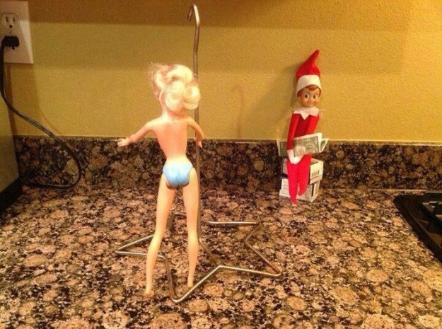 naughty-elf-on-a-shelf-barbie-pole-dancing